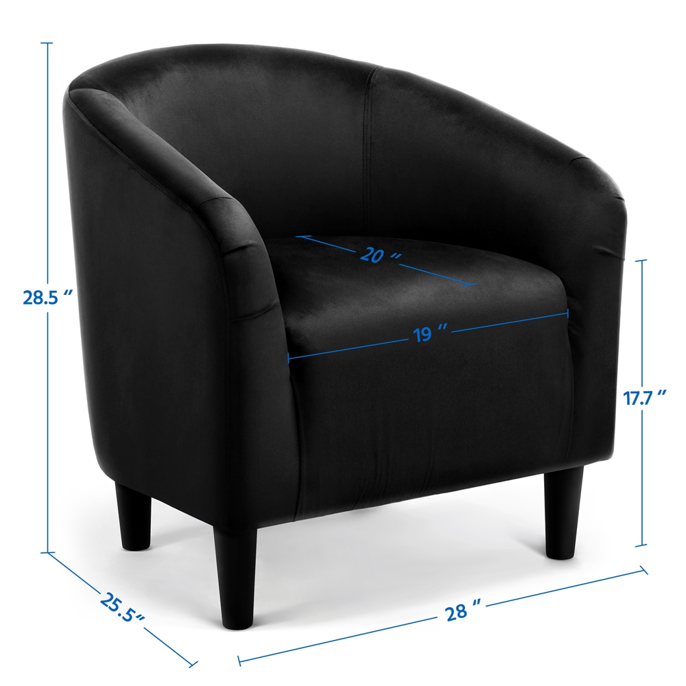 Yaheetech Velvet Club Chair Accent Arm Chair Upholstered Barrel Chair