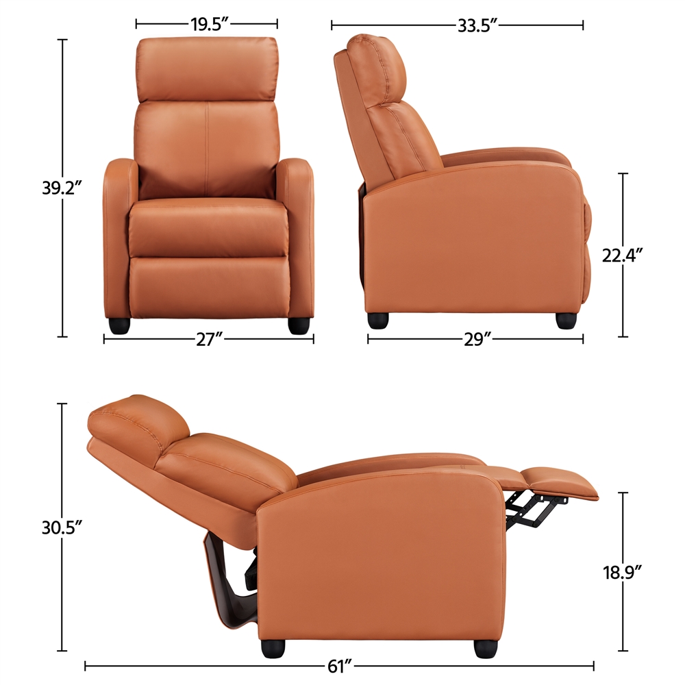Yaheetech Adjustable Modern Recliner, Modern Leather Recliner Chair