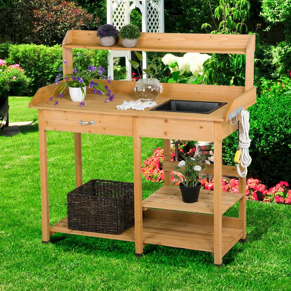 Yaheetech Outdoor Garden Potting Bench Table Planter