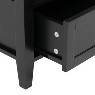 Yaheetech Black End Table With Bottom Drawer And Open Storage