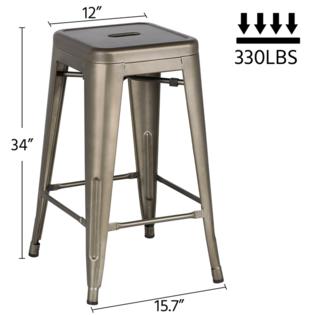 Yaheetech 24'' Metal stools Vintage Counter Height Kitchen ...