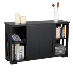 Yaheetech Buffet Sideboard with Sliding Door and Adjustable Shelf Stackable Cabinets