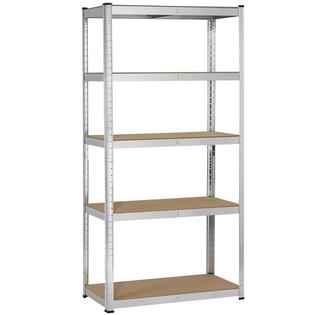 shelving tier metal silver yaheetech boltless rustproof shelf adjustable rack garage unit storage height kitchen