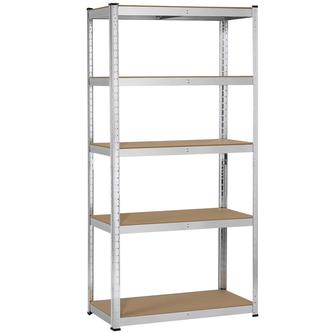 shelving tier metal silver yaheetech boltless rustproof shelf adjustable rack garage unit storage height kitchen