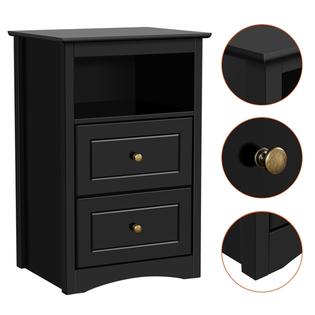 Yaheetech End Side Table Night Stand with 2 Drawers and ...