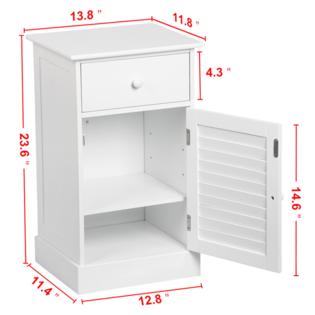 Yaheetech Nightstand End Table With One Drawer And Slatted Door