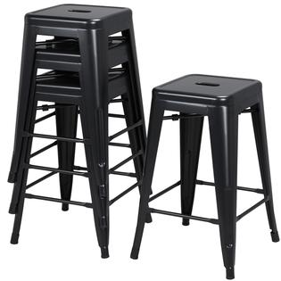 Yaheetech 24 Metal Counter Height Kitchen Bar Stools Backless Stackable Indoor Outdoor