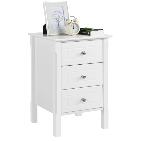 white bedside dresser