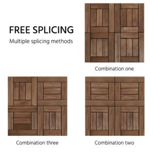 Yaheetech 27pcs Deck Tiles Interlocking Wood Composite Decking Flooring Patio Pavers Tiles