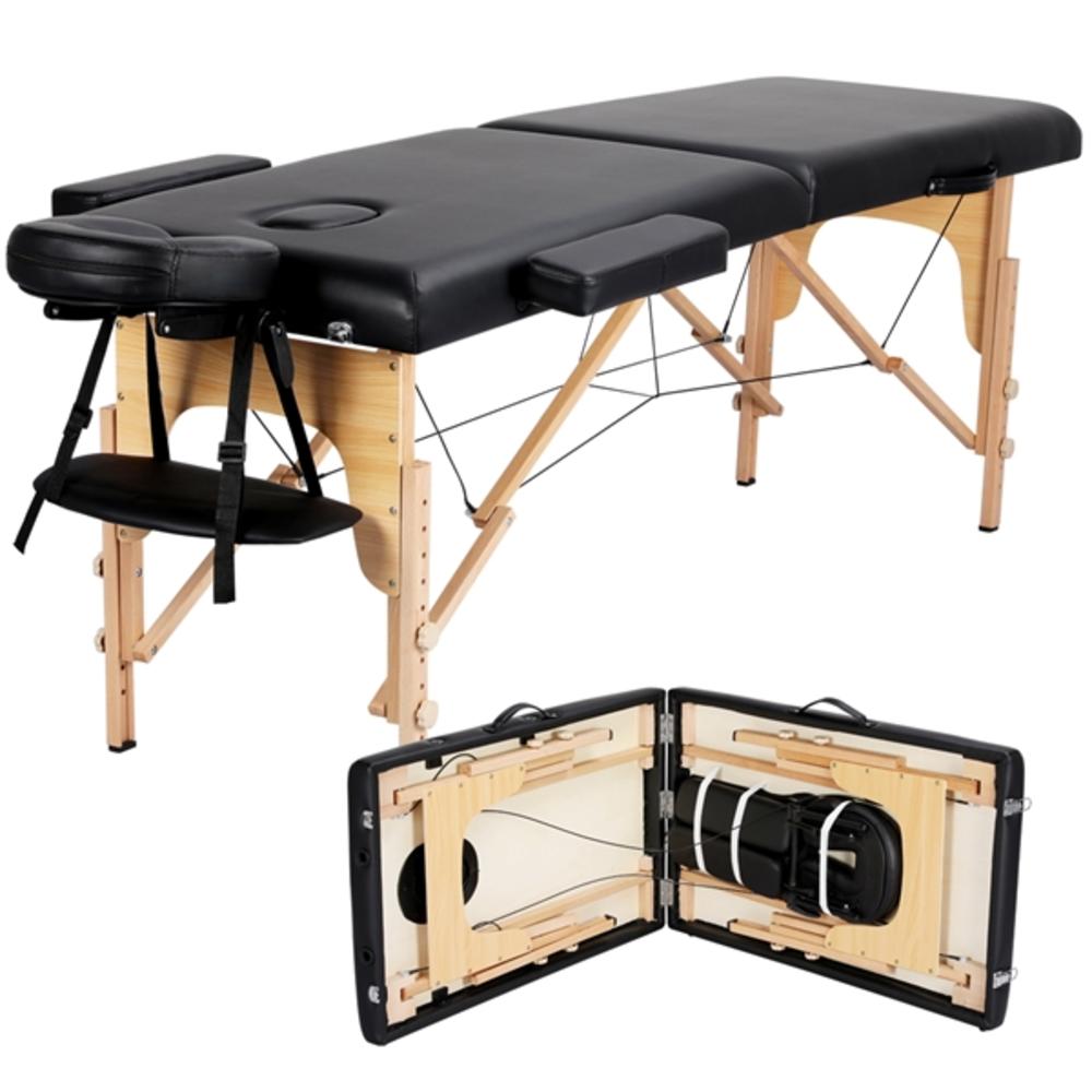 Yaheetech Adjustable Massage Bed 2 Sections Folding Massage Couch Portable Spa Table
