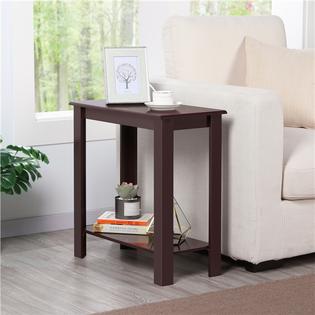Yaheetech 2 Tier Narrow Chairside End Table With Lower Storage Shelf For Small Spaces