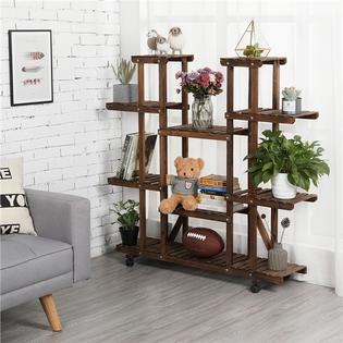 Yaheetech Plant Stand Shelf Indoor 6 Tier Tiered Wood Plant Flower