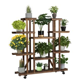 Yaheetech Plant Stand Shelf Indoor 6 Tier Tiered Wood Plant Flower Pots Shelves Rack Stand