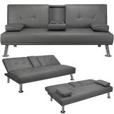 Yaheetech Convertible Sofa Bed Couch Futon Sofa Bed Adjustable Sleeper Sofa With Armrest Cup Holder Recliner Couch Loveseat Sears