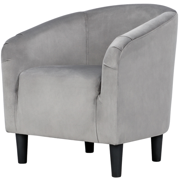 Yaheetech Pack of 2 Velvet Armchair Modern Club Chair Accent Chair Upholstered Barrel Chair Black 