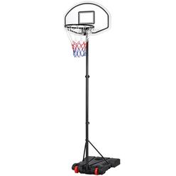 Yaheetech 6-8 Ft Adjustable Kids Basketball Hoop System Portable Stand w/Wheel