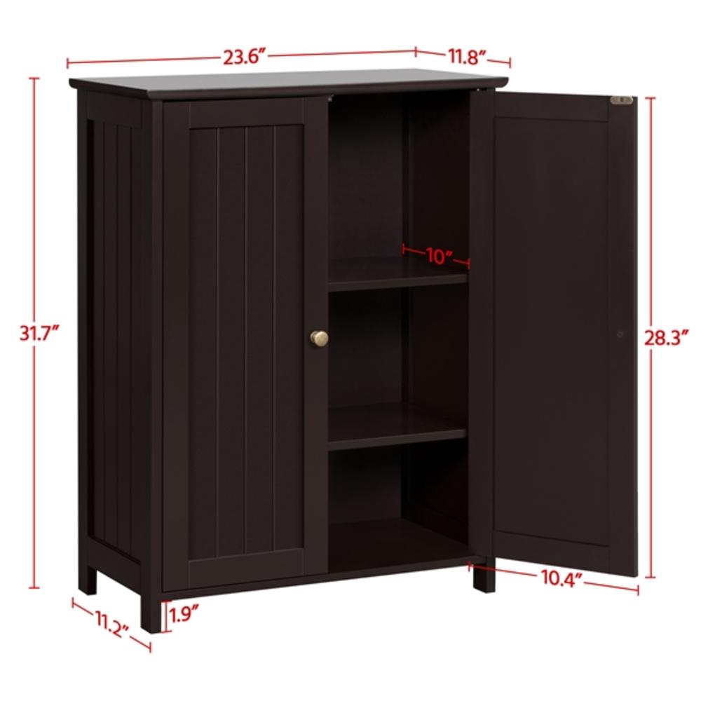 Yaheetech Bathroom Floor Cabinet, Free-Standing Storage Cabinet, Inner Adjustable Shelves
