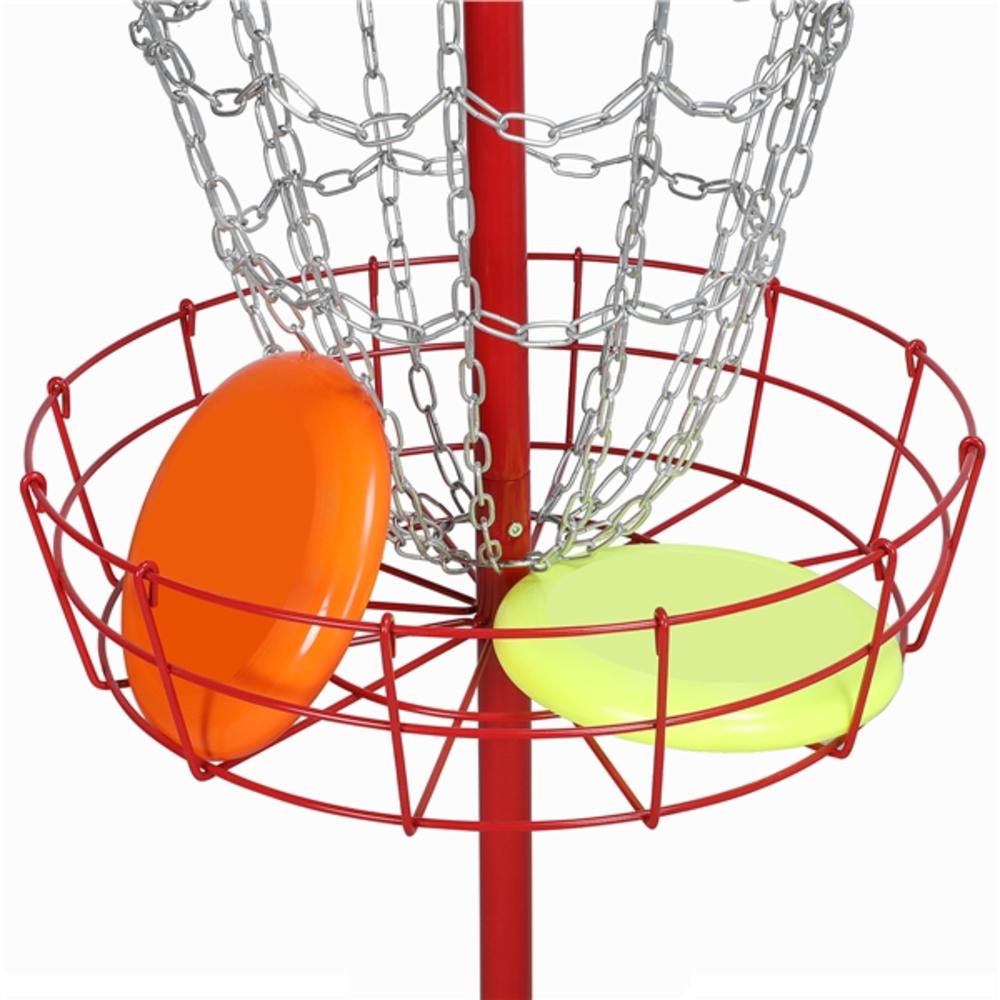 Yaheetech Double Chain Practice Basket for Disc Golf Basket Goal Portable Cross Chains