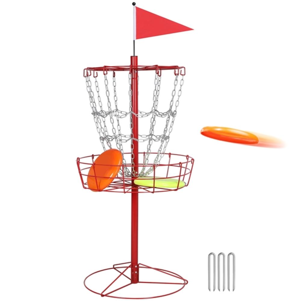Yaheetech Double Chain Practice Basket for Disc Golf Basket Goal Portable Cross Chains
