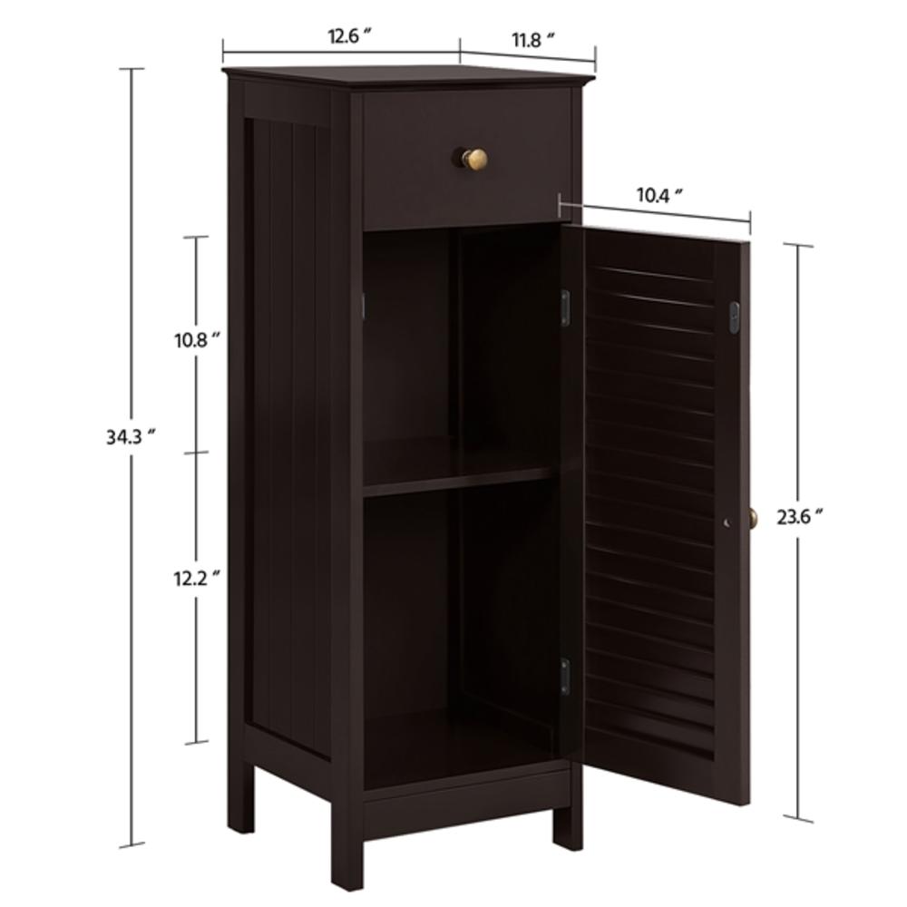 Yaheetech Bathroom Floor Storage Cabinet, Wooden Free-Standing Storage Organizer