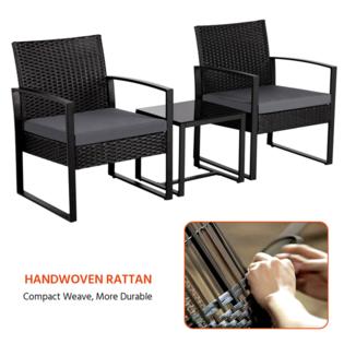 Yaheetech 610839 3 Pieces Patio Furniture Sets Indoor Outdoor Wicker Bistro Set Rattan Chair