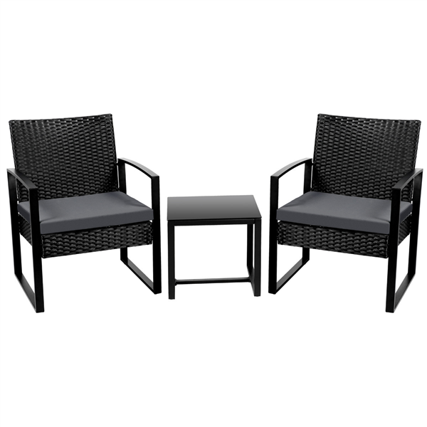 Yaheetech 610839 3 Pieces Patio Furniture Sets Indoor Outdoor Wicker Bistro Set Rattan Chair