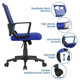 Yaheetech Ergonomic Office Chair Mid Back Mesh Desk Chair Height Adjustable Computer Chair W 360 Rolling Casters And Armrests