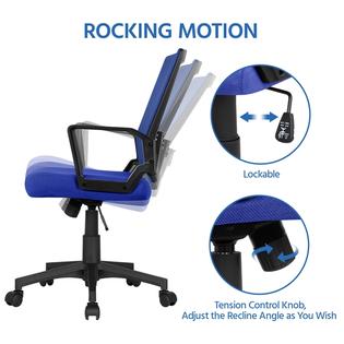 Yaheetech Ergonomic Office Chair Mid Back Mesh Desk Chair Height Adjustable Computer Chair W 360 Rolling Casters And Armrests