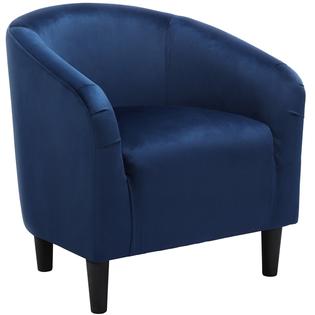 Yaheetech Velvet Club Chair Accent Arm Chair Upholstered Barrel