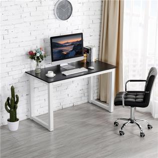 Yaheetech Simple Computer Desk Pc Laptop Writing Study Table Gaming Computer Table Workstation Wood Desktop Metal Frame