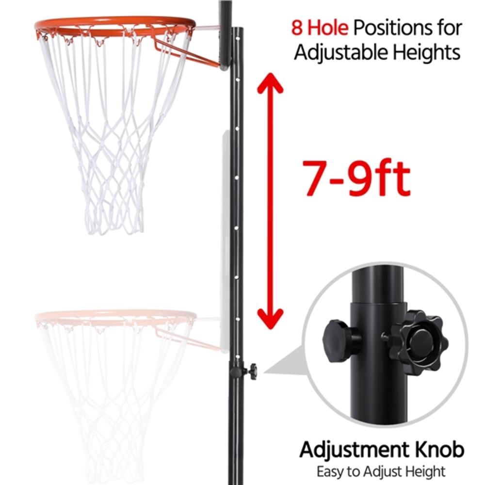 Yaheetech 32" Youth Portable Basketball Hoop 7-9ft Adjustable Height Basketball Hoop System for Outdoors