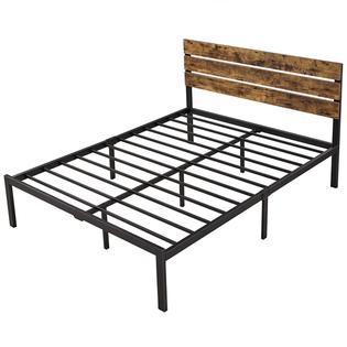 Yaheetech Metal Bed Frame With Wooden, Metal Bed Frame With Wooden Slats Queen