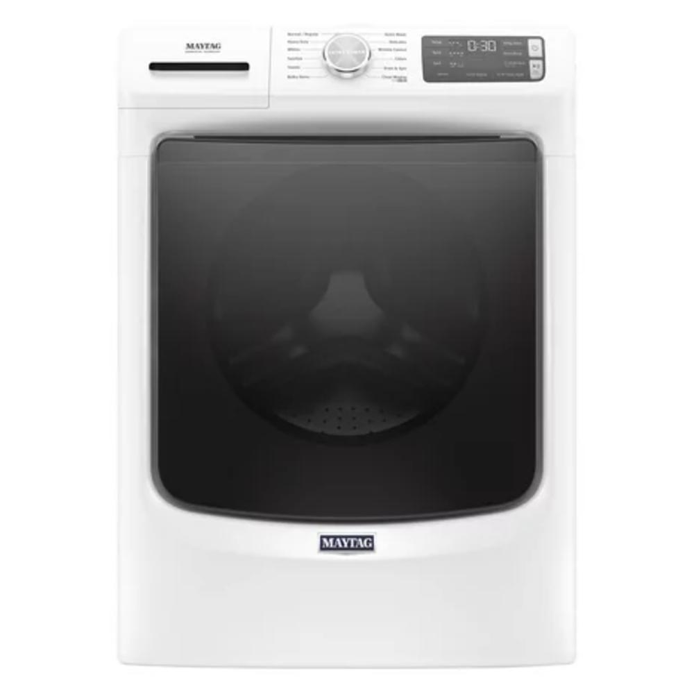Maytag 4.8 cu. ft. Stackable White Front Load Washing Machine with Steam and 16-Hour Fresh Hold Option