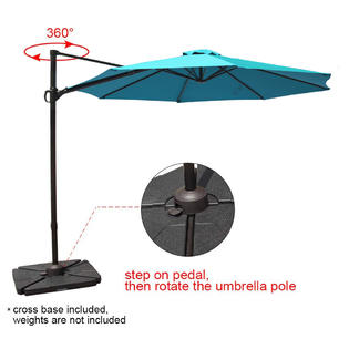 Ssub 18 Moprem Home 10ft Cantilever Offset Patio Umbrella With Vertical Tilt And 360 Degree Rotation Function Blue
