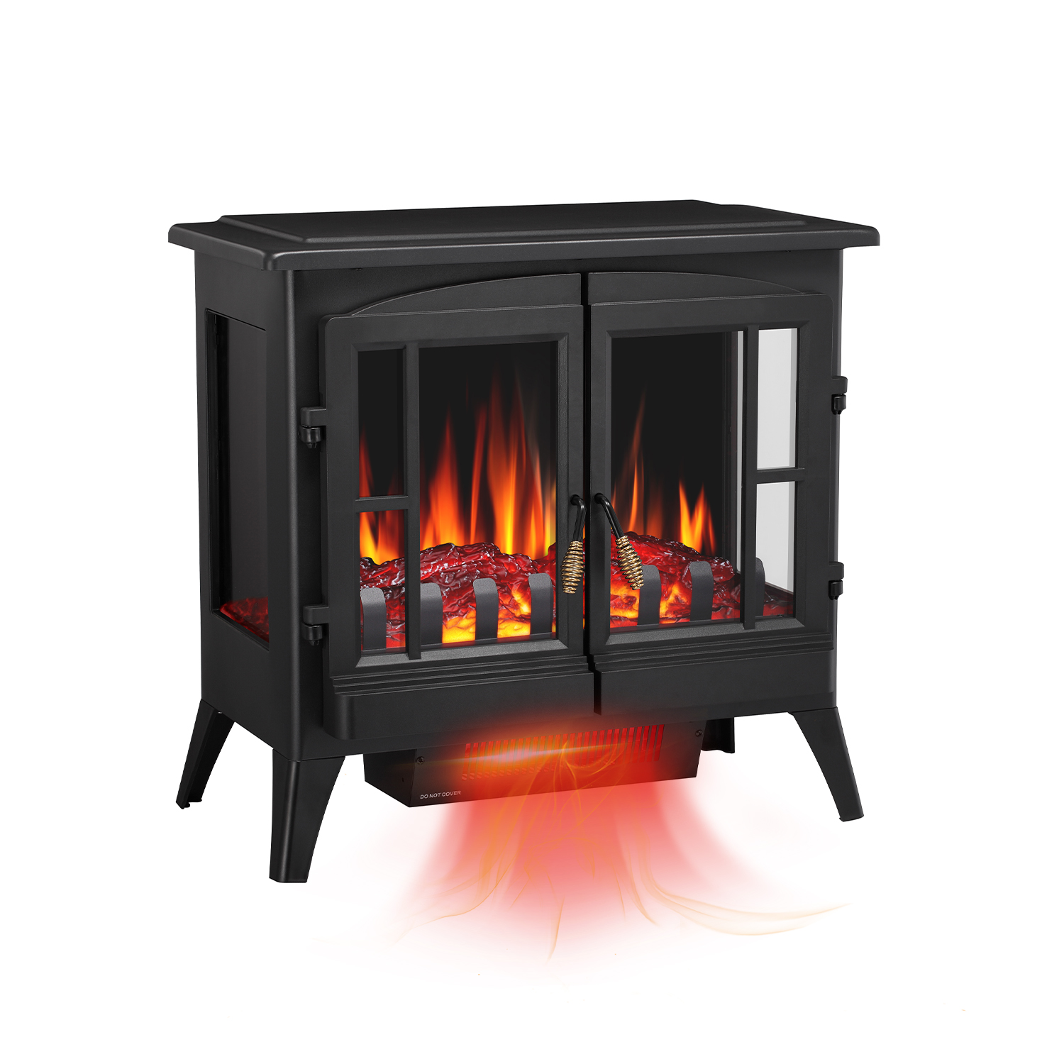 Moprem Home Ss5215 Electric Fireplace Heater Freestanding Infrared Stove Heater 3d Flame Portable 24