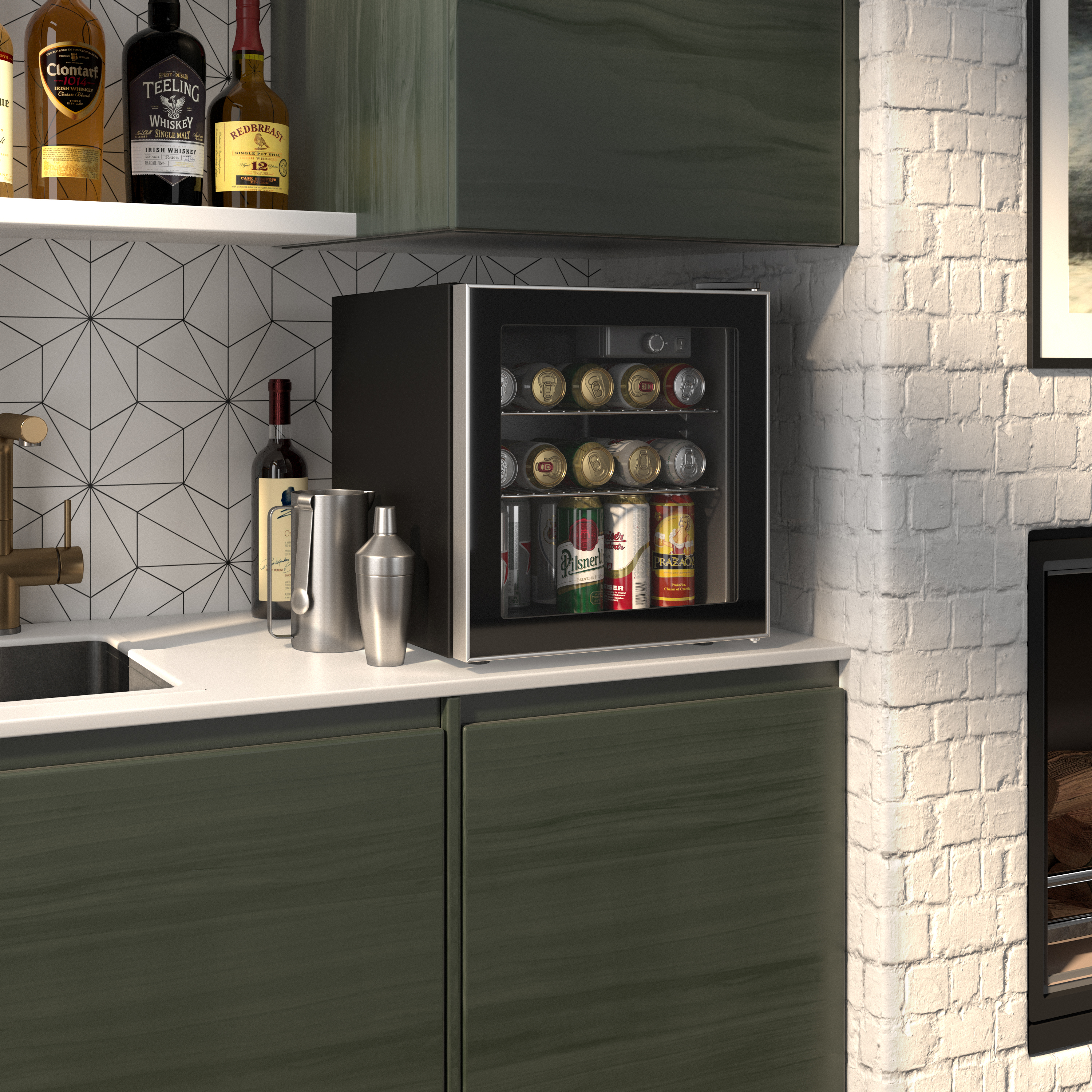 glass front drink cooler