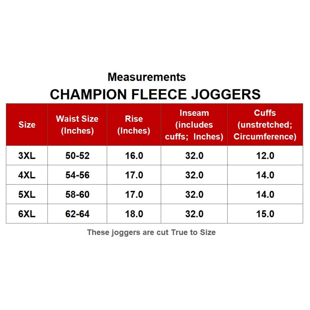 Champion Big & Tall Mens Fleece Jogger Pants Midweight 3XL to 6XL