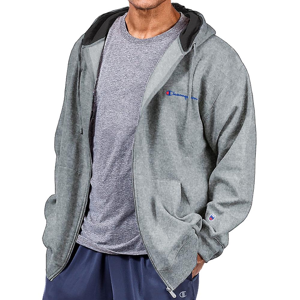 Champion Big & Tall Mens Midweight Fleece Full Zip Hoodie with Script ...