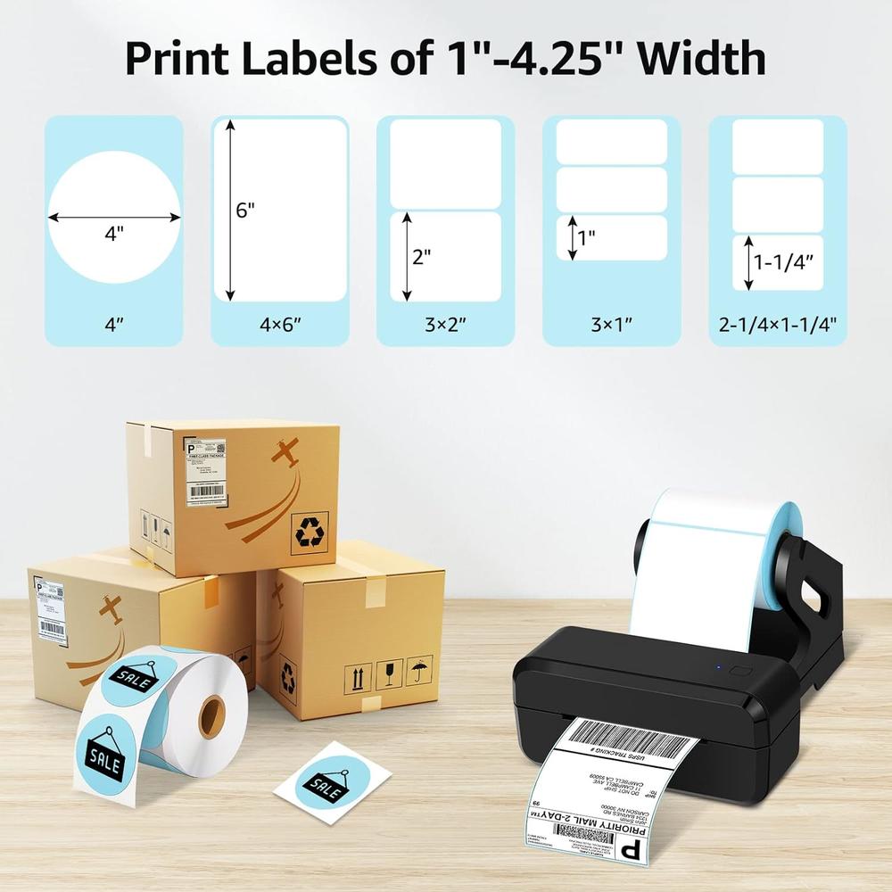 GREENCYCLE Bluetooth Thermal Shipping Label Printer, 4x6 Shipping Label Printer, Wireless Desktop Label Printer