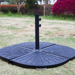 Kinbor Re16090 4pcs Patio Umbrella Base Stand Fan Shape Vintage Finish Outdoor Table Pole Resin
