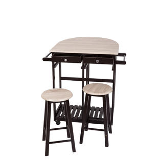 Kinbor 3 Piece Kitchen Island Cart Portable Storage Trolley Cart