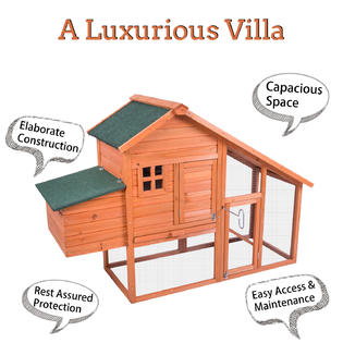 Kinbor Wooden Backyard Chicken Coop Hen House Poultry Cage Rabbit