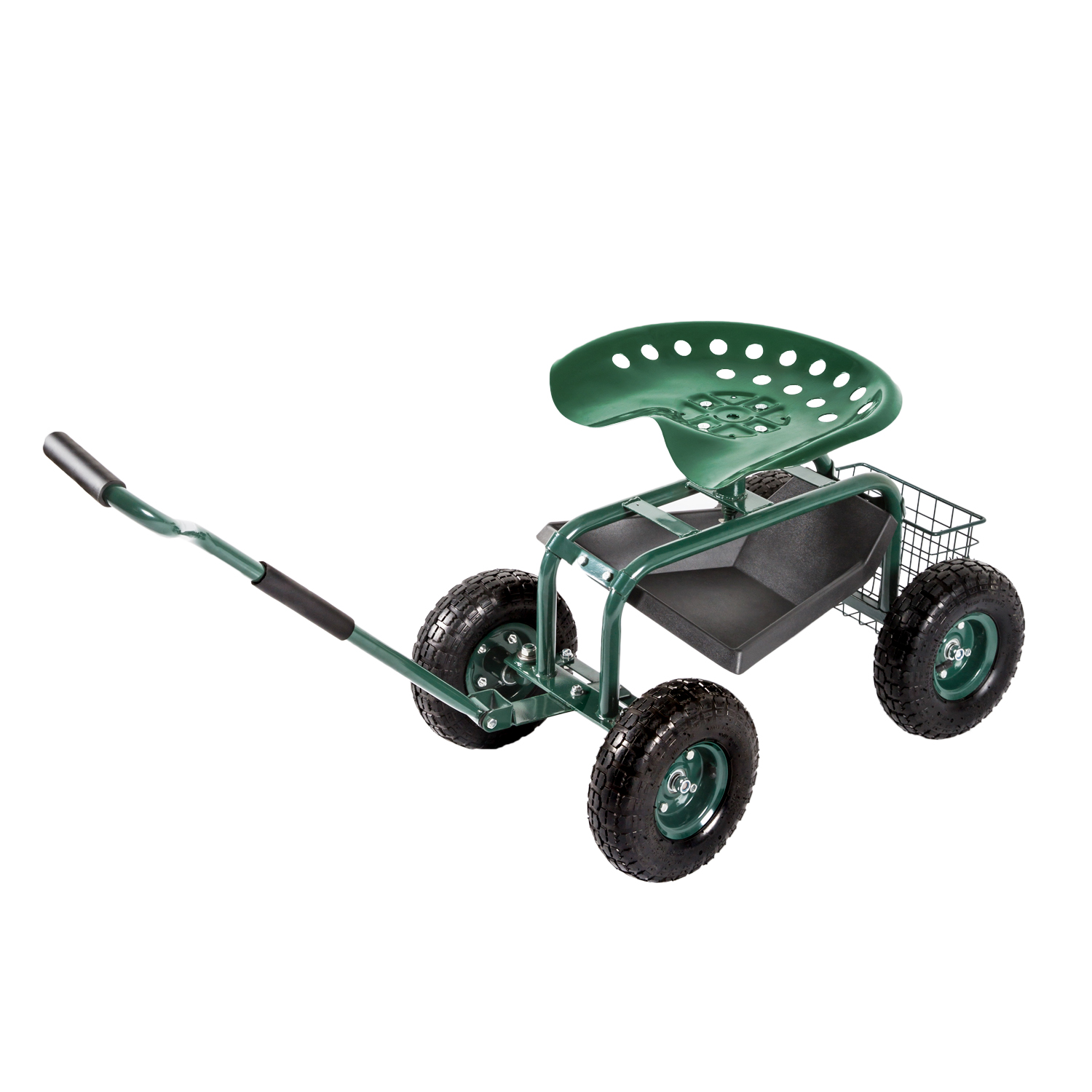 Rbgc009gn Kinbor Garden Cart Rolling Work Seat Outdoor Utility