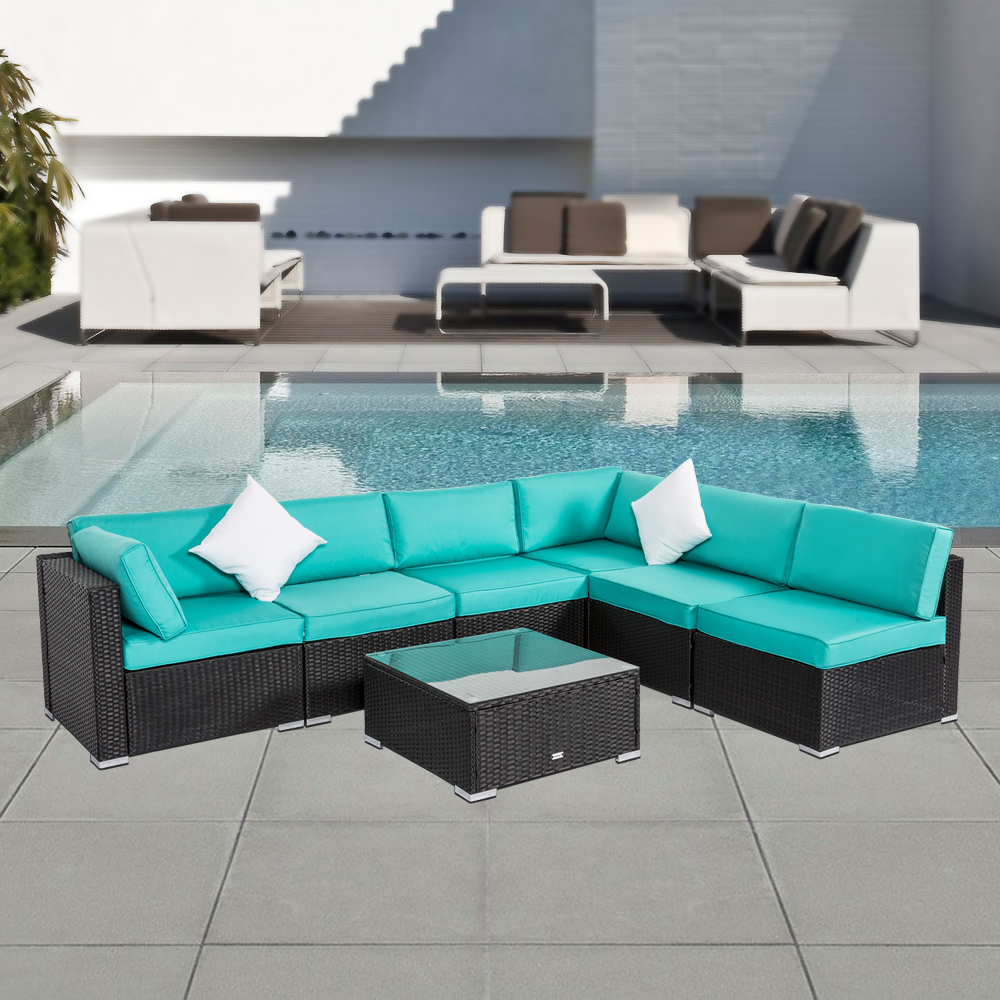 turquoise patio set