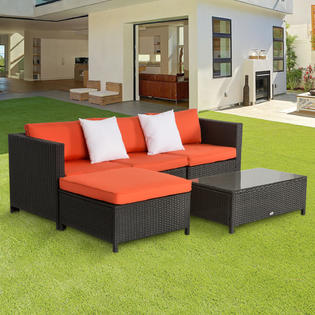 RE17065_1 Kinbor 5 PCs Garden Furniture PE Rattan Wicker ...