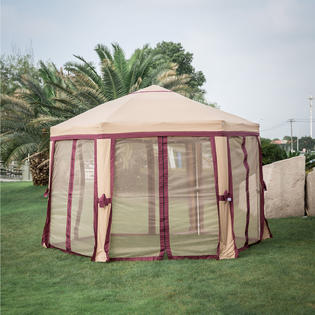 Re0g003rd Kinbor 11 8 X 10 2 Hexagonal Garden Gazebo Canopy With