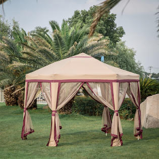 Re0g003rd Kinbor 11 8 X 10 2 Hexagonal Garden Gazebo