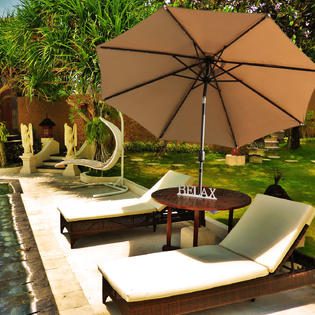 Re16042kh Kinbor Outdoor 9ft Table Metal Solar Powered Led