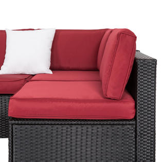 Recc001dr Kinsunny 7 Pcs Outdoor Patio Wicker Sofa Chair Washable Cushions Pillow Replacement Covers For Seat And Back Dark Red