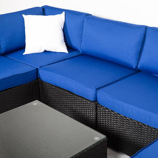 Recc001ll Kinsunny 7 Pcs Outdoor Patio Wicker Sofa Set Washable Cushions Replacement Covers For Seat And Back Royal Blue